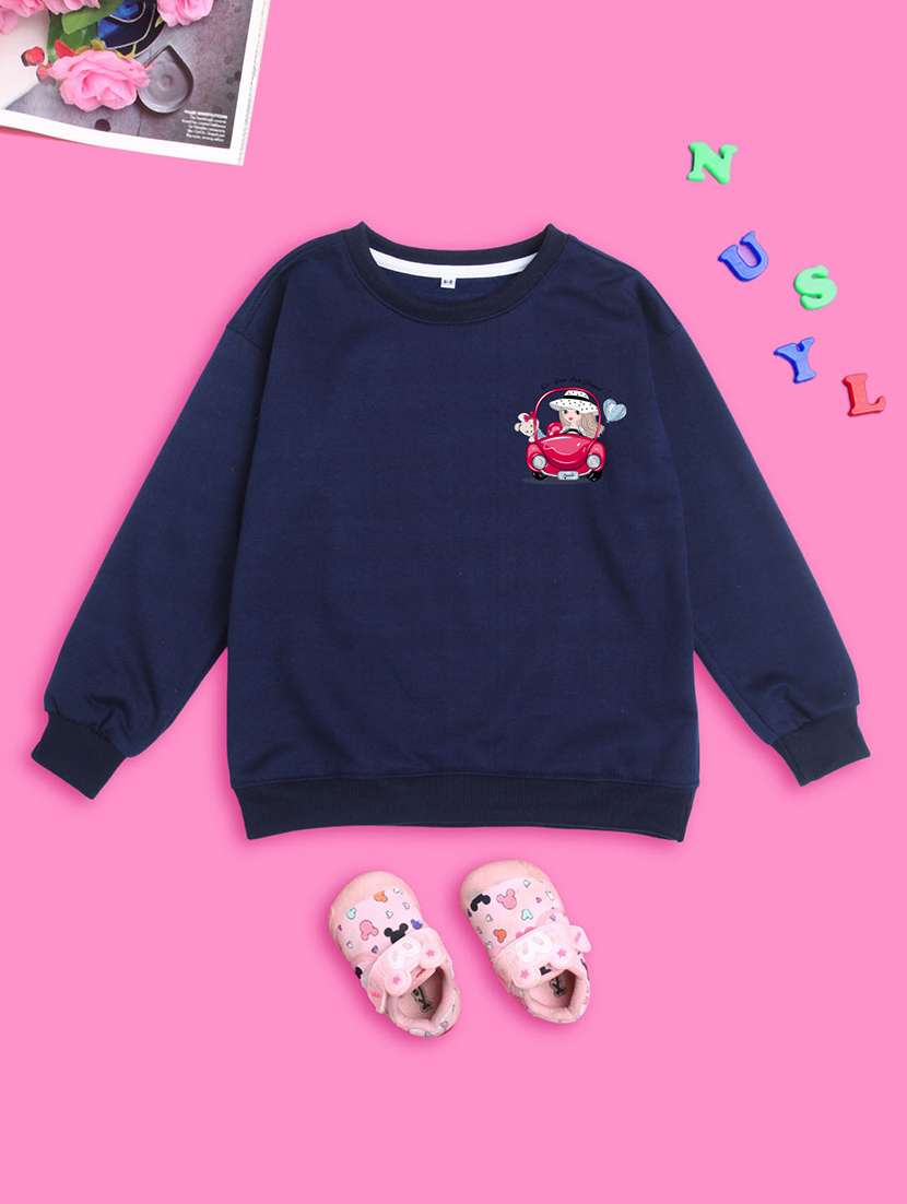 crew neck navy blue graphic sweatshirt - 20624475 - Standard Image - 1