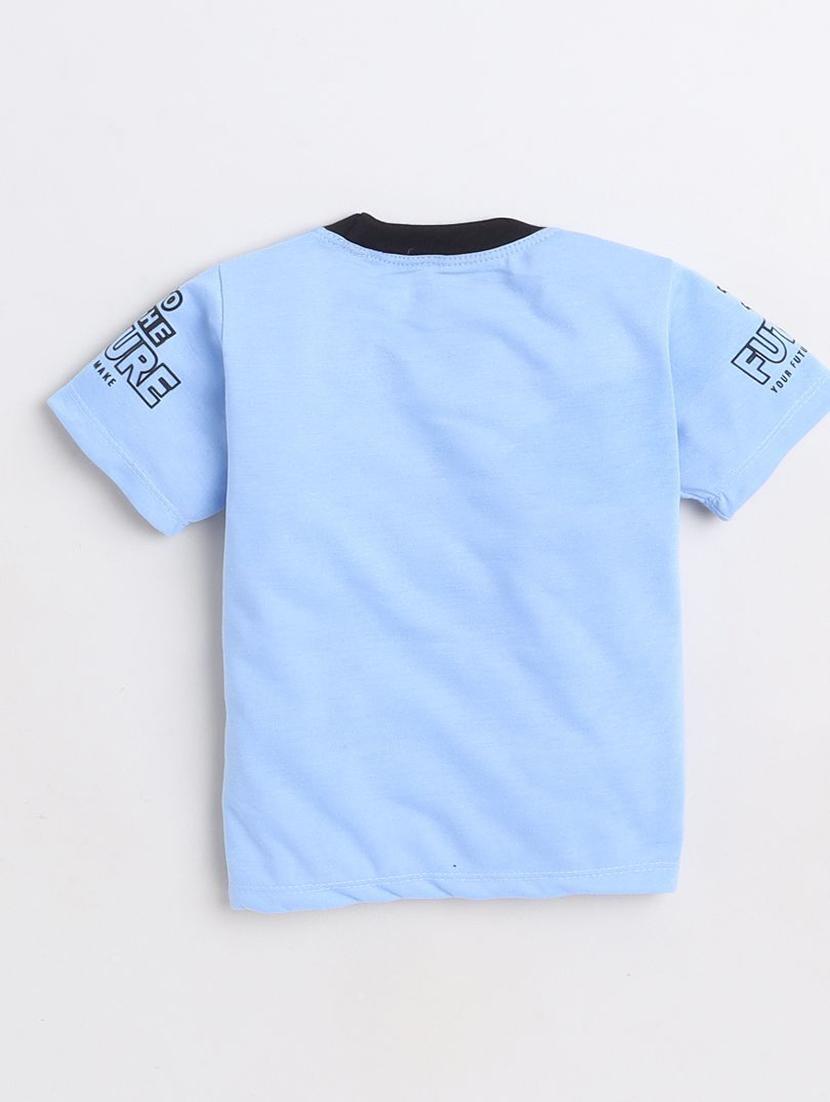 light blue printed t-shirt & shorts set - 20625643 - Standard Image - 1