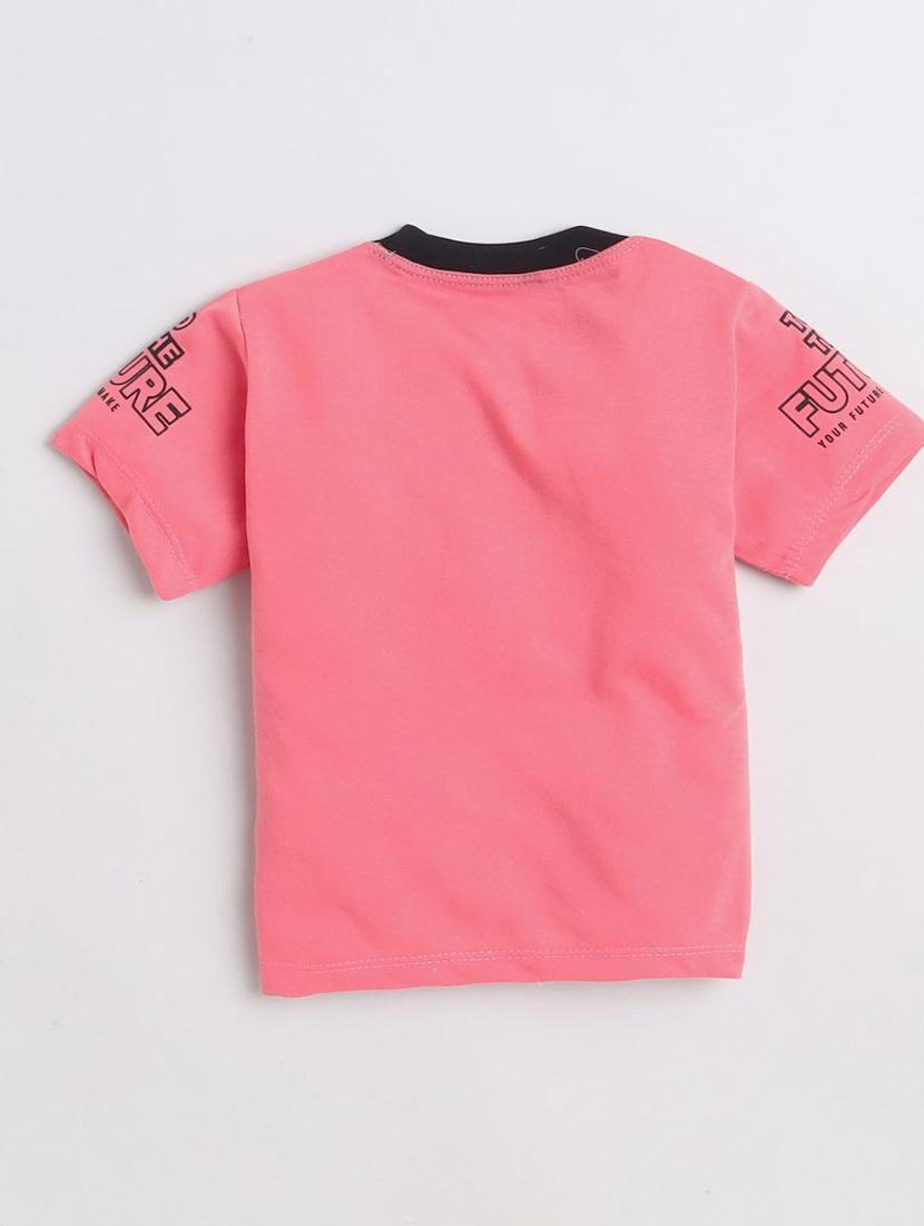 kids typographic printed t-shirt & shorts set - 20625645 -  Standard Image - 1