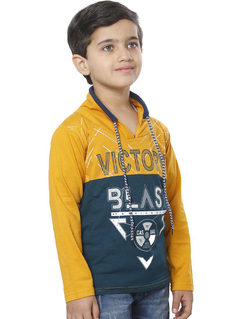 boys teal blue & mustard printed t-shirt - 20625781 -  Standard Image - 1