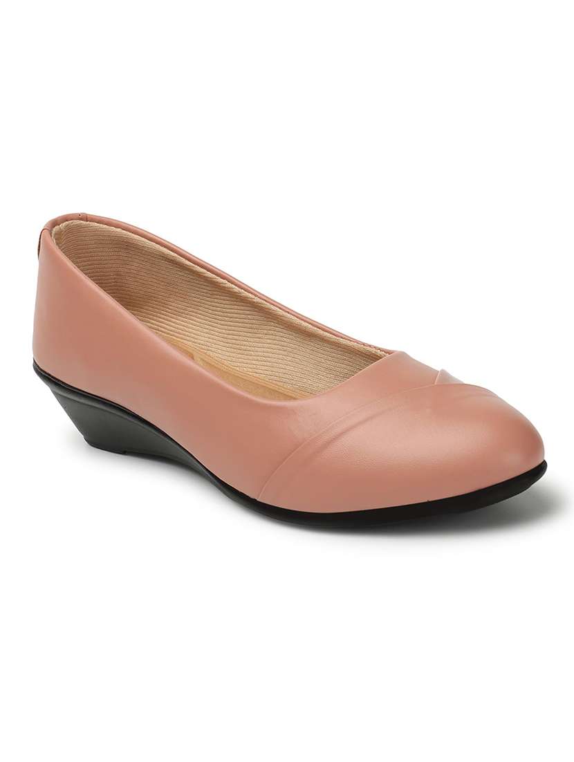 solid pink platform heels slip on ballerina - 20625807 -  Standard Image - 1