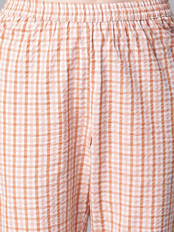 women checkered mid rise pajama - 20626598 - Standard Image - 4