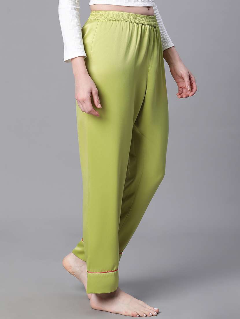 women solid mid rise pajama - 20626599 -  Standard Image - 1