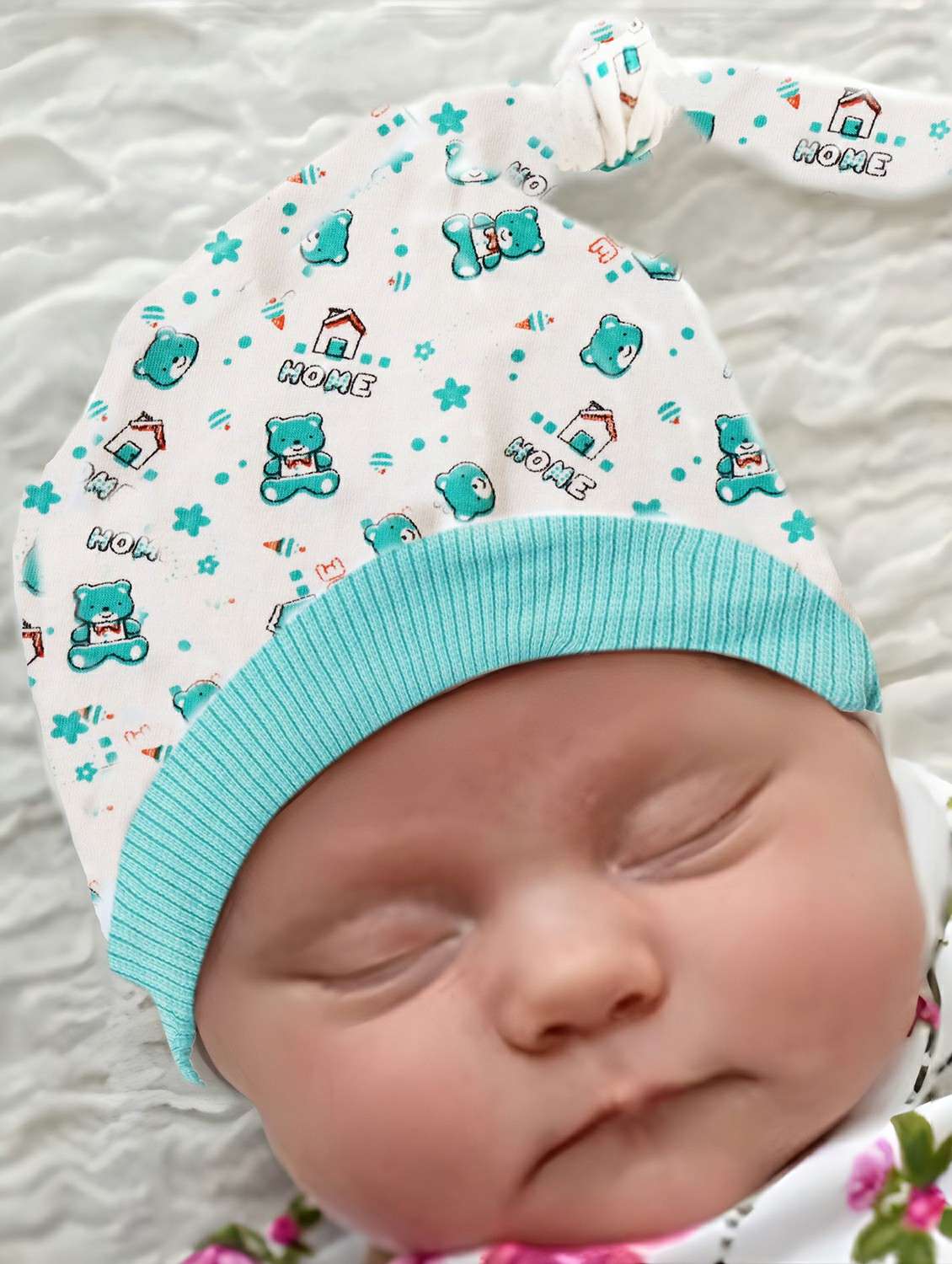 white printed cotton blend cap - 20626753 -  Standard Image - 1