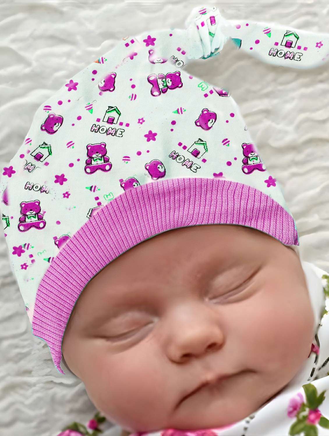 white printed cotton blend cap - 20626755 -  Standard Image - 1