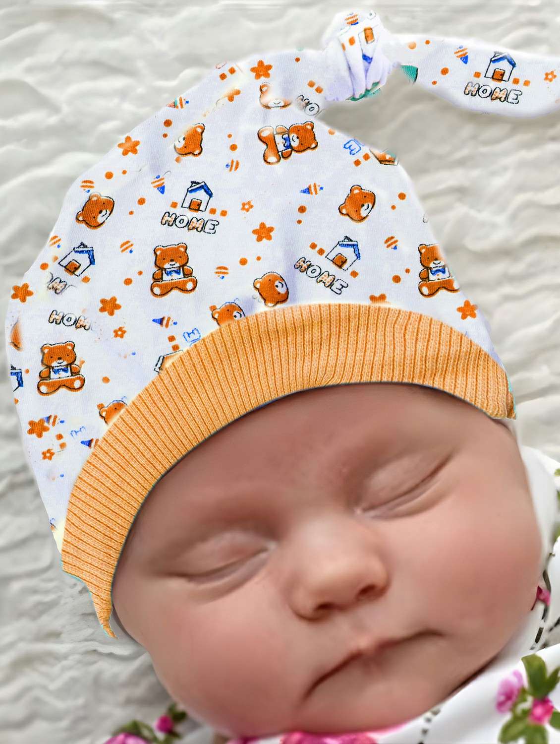 white printed cotton blend cap - 20626767 -  Standard Image - 1