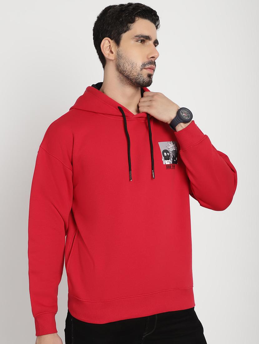 red back print hooded sweatshirt - 20627203 - Standard Image - 1