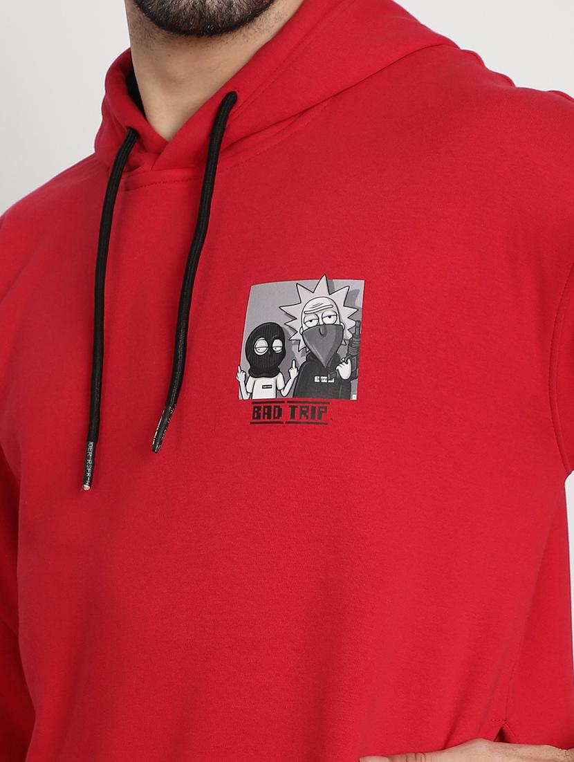 red back print hooded sweatshirt - 20627203 - Standard Image - 4