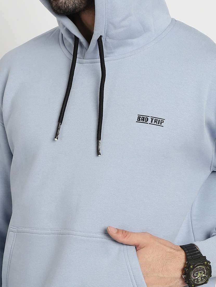 light blue placement print hooded sweatshirt - 20627204 - Standard Image - 4
