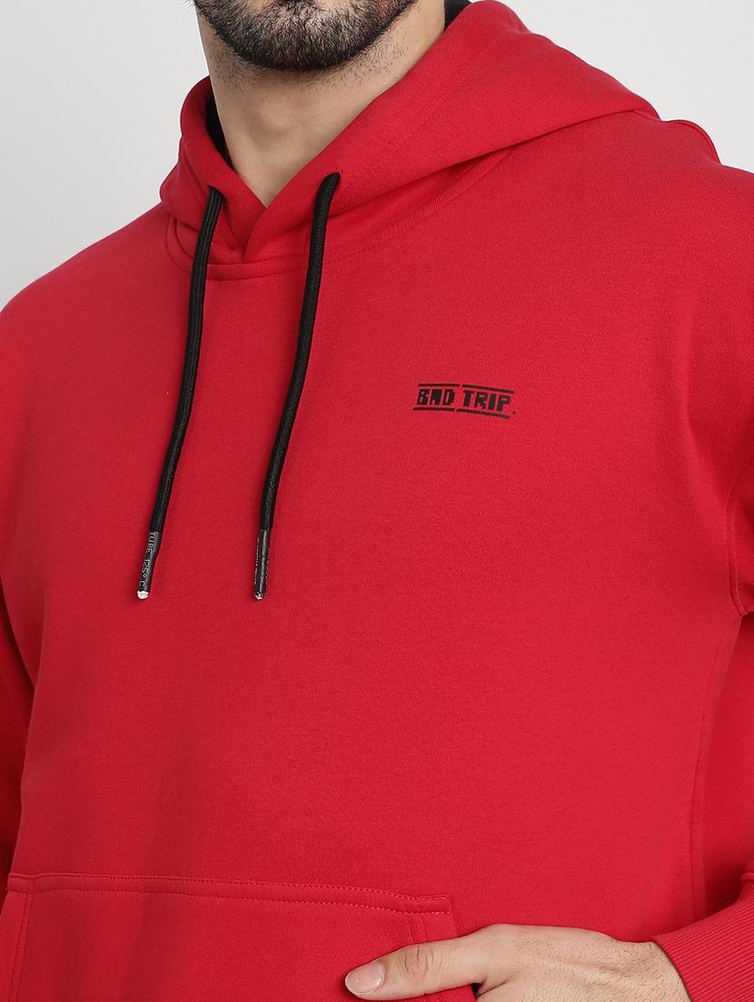 red placement print hooded sweatshirt - 20627207 - Standard Image - 4