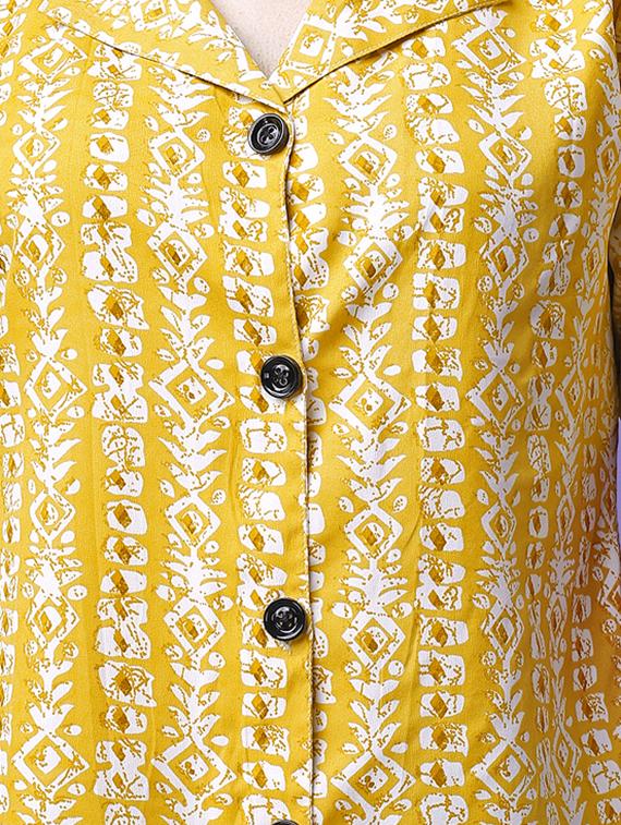 women printed lapel collar shirt - 20627214 - Standard Image - 4