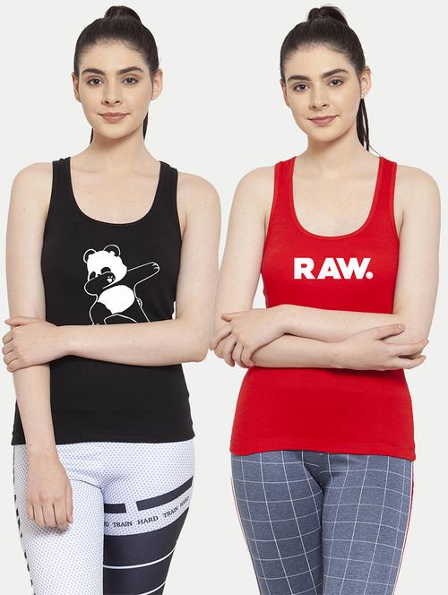 women set of 2 multi coloured tank top - 20627297 - Standard Image - 0