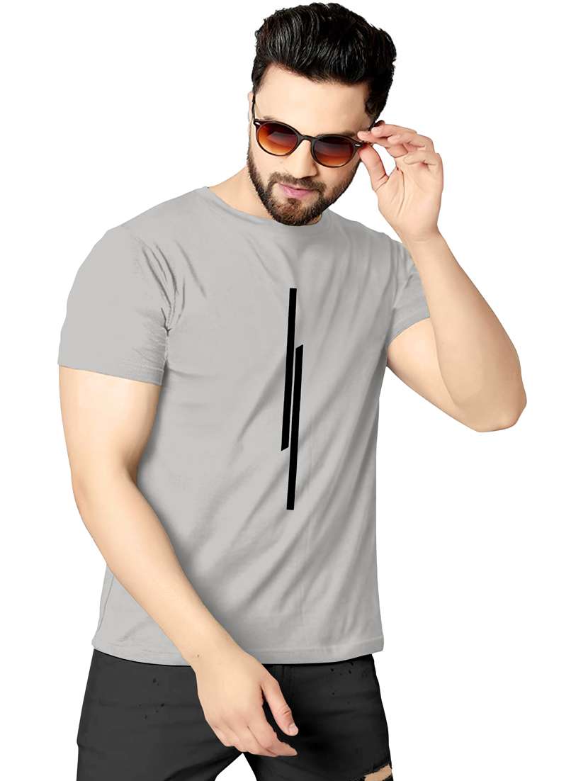 grey front print regular t-shirt - 20627944 -  Standard Image - 1