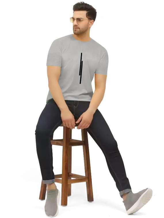 grey front print regular t-shirt - 20627944 -  Standard Image - 4