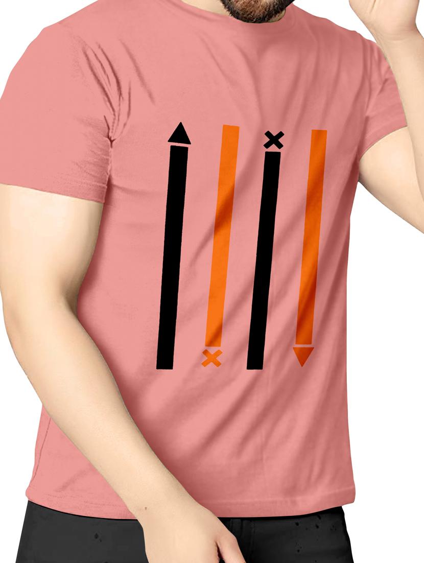 peach pink front print regular t-shirt - 20627960 -  Standard Image - 1
