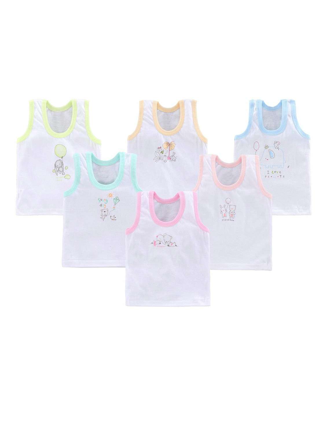 pack of 6 printed vests - 20628093 -  Standard Image - 1