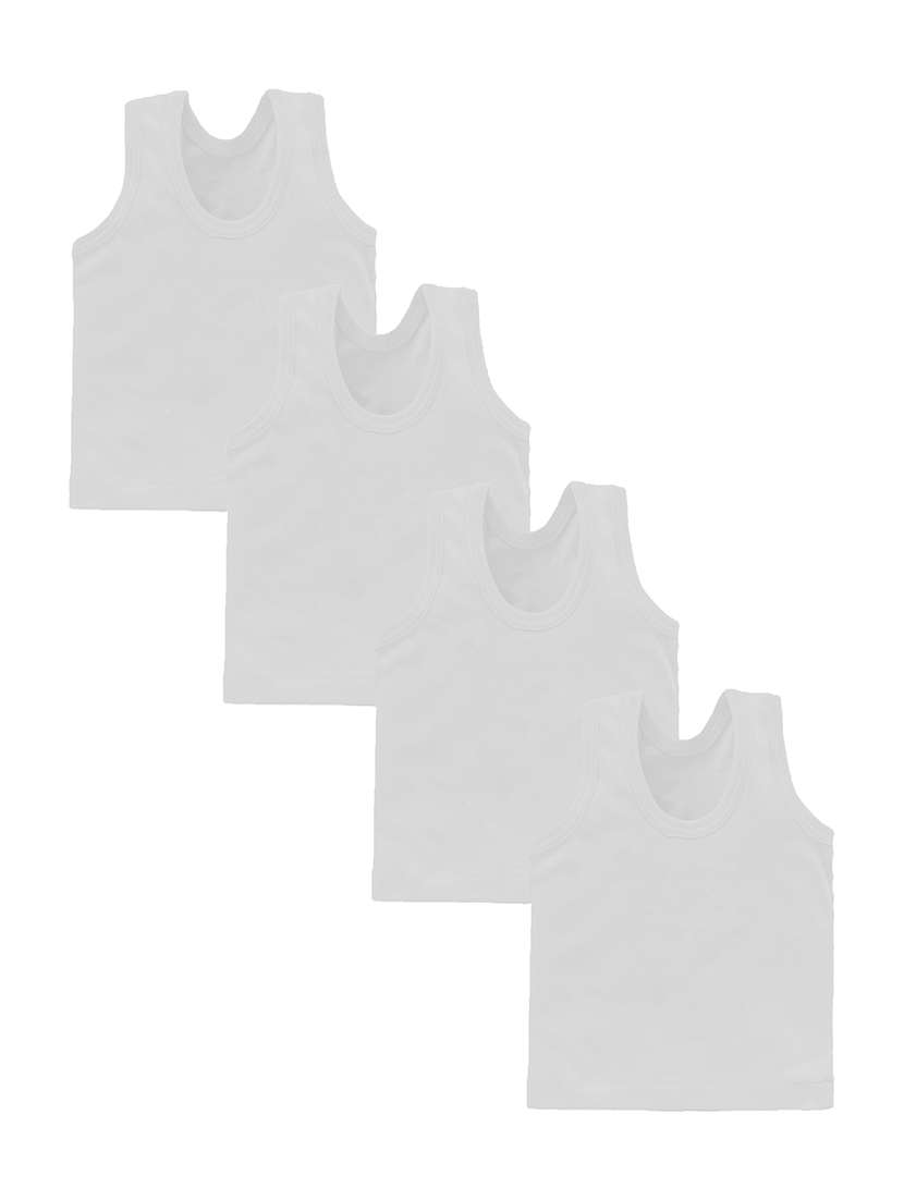 white cotton blend vest combo