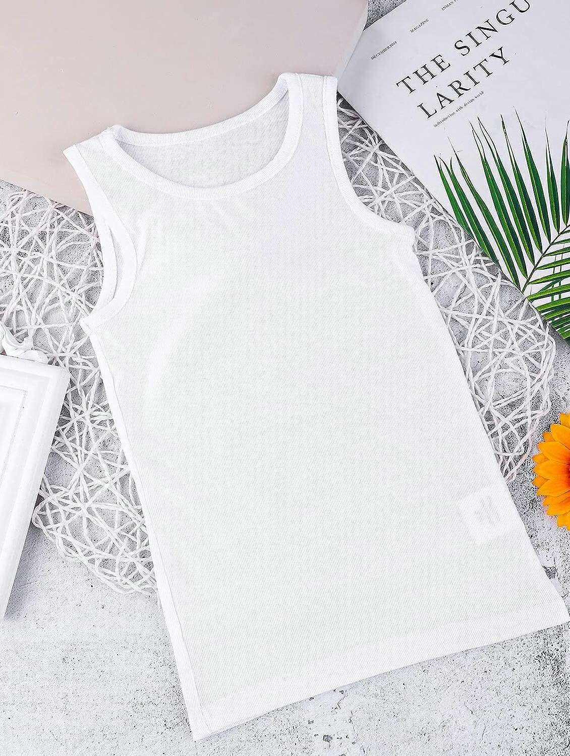 white cotton blend vest combo - 20628150 -  Standard Image - 1