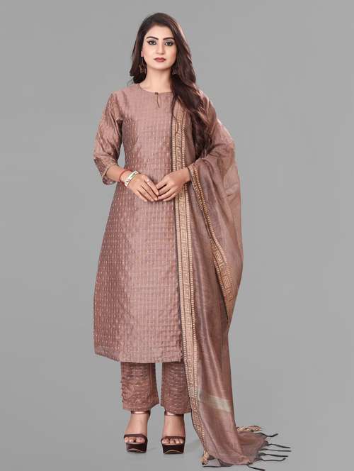 women three quarter sleeve kurta pant with dupatta set - 20632766 -  Standard Image - 0