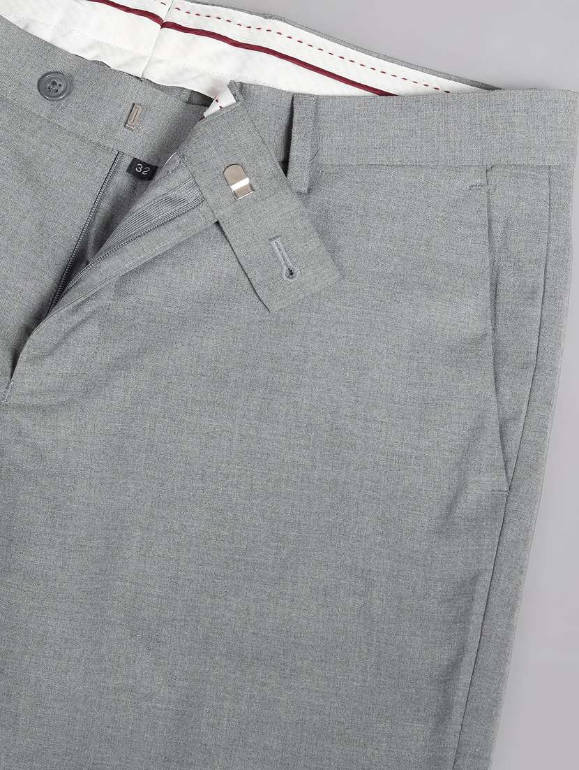 grey polyester flat front formal trouser - 20632797 - Standard Image - 4