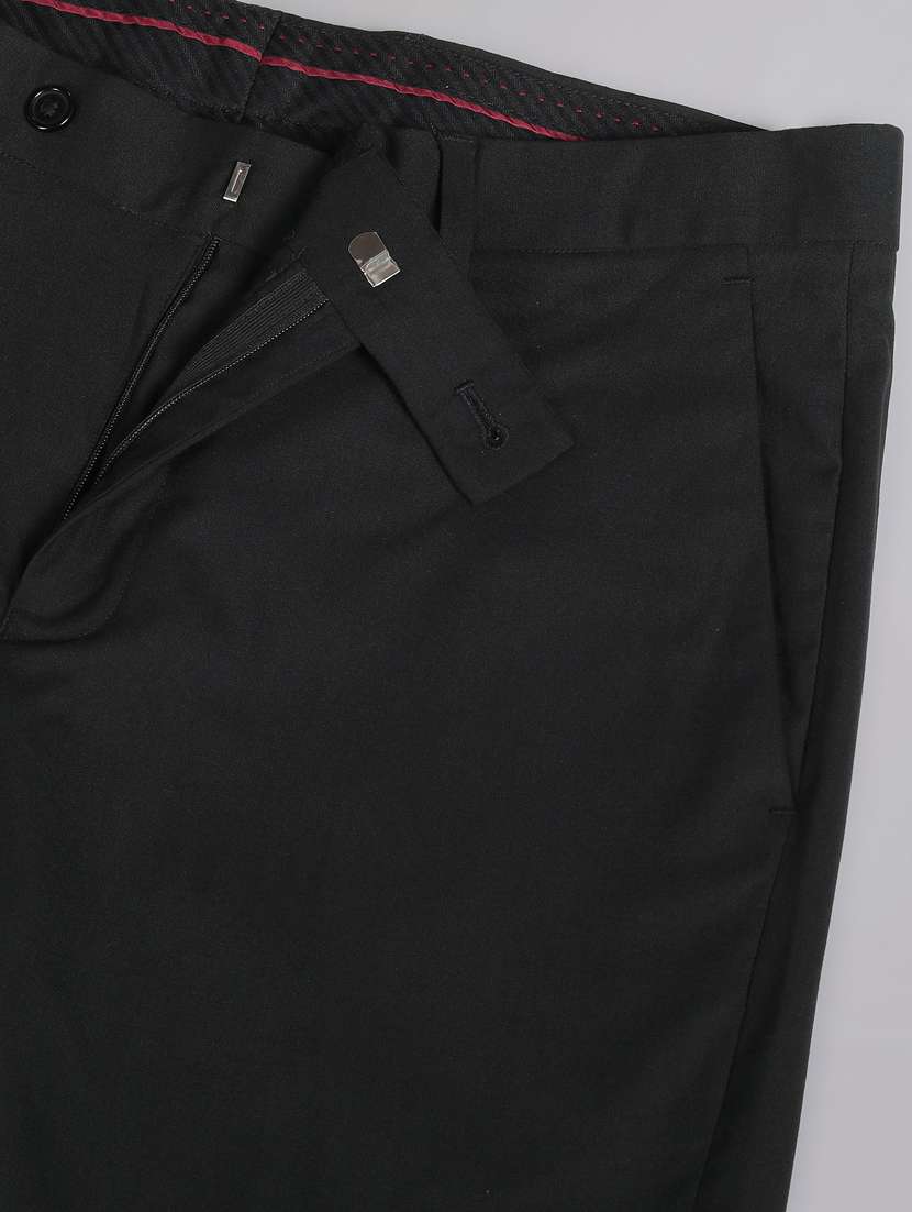 black polyester flat front trousers formal - 20632799 - Standard Image - 4