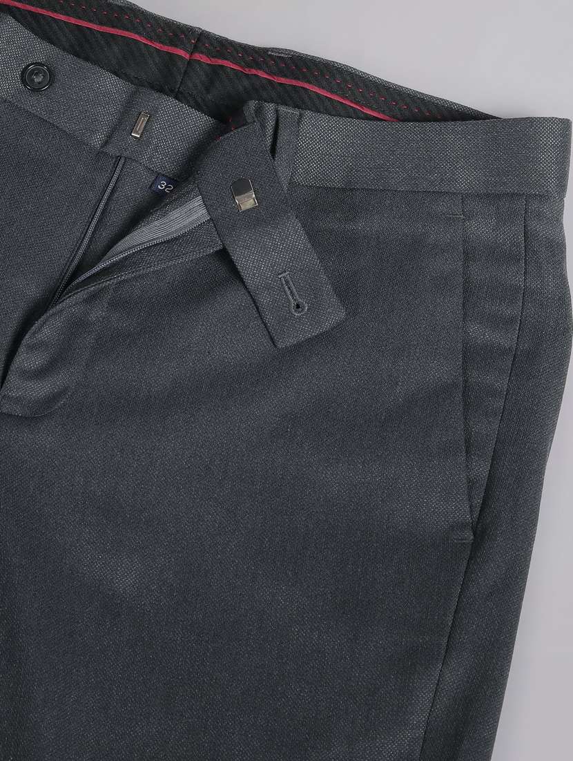 grey polyester flat front formal trouser - 20632801 - Standard Image - 4