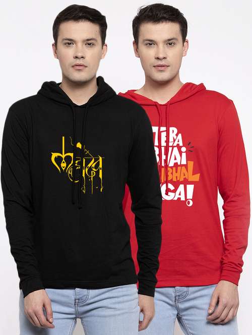 pack of 2 - multi colored cotton chest print sweatshirt - 20639582 - Standard Image - 0