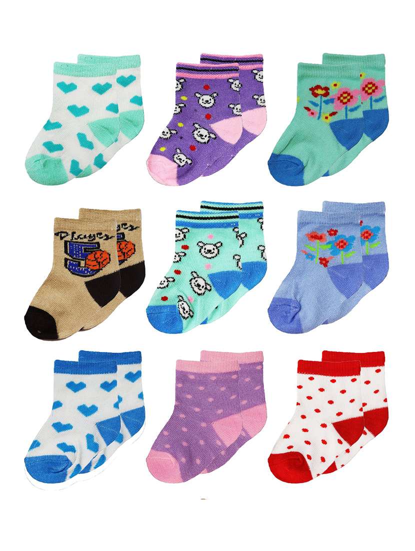 combos pack of multi color self design socks