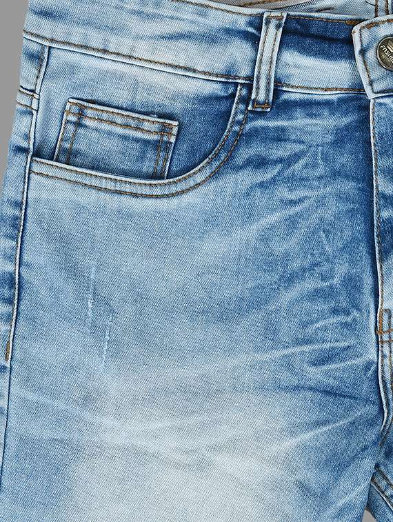 men light blue distressed denim shorts - 20643718 -  Standard Image - 4