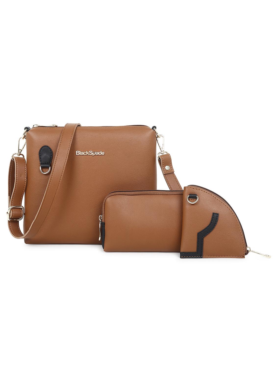 set of 3 solid leatherette structured sling bag - 20643812 - Zoom Image - 0