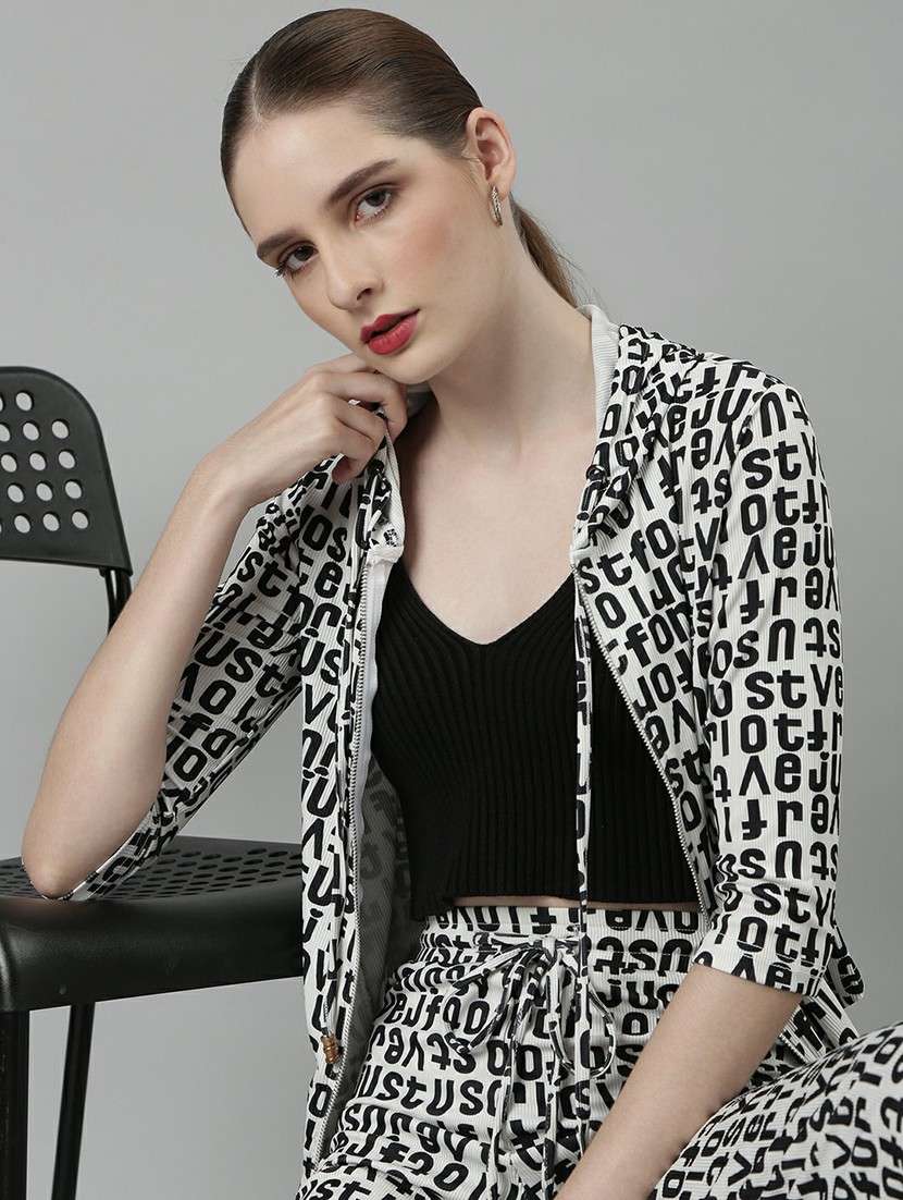 women black & white typographic top and trouser set  - 20643984 -  Standard Image - 4