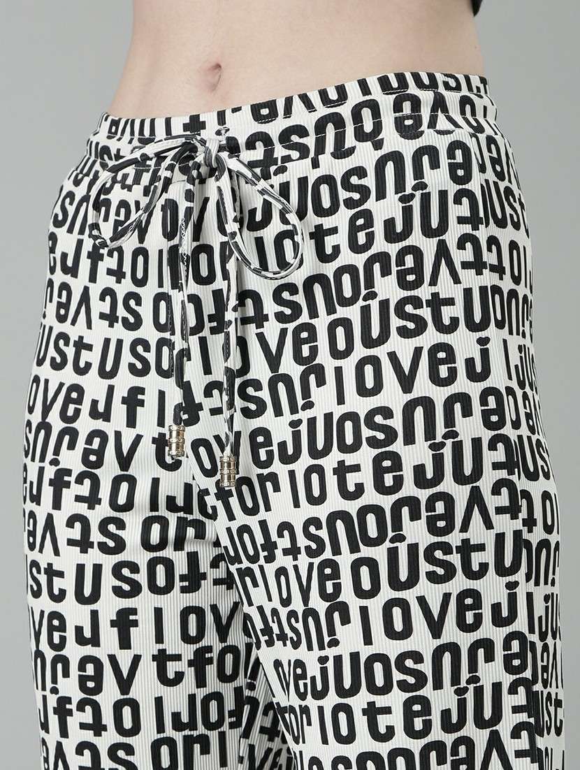 women black & white typographic top and trouser set  - 20643984 -  Standard Image - 6
