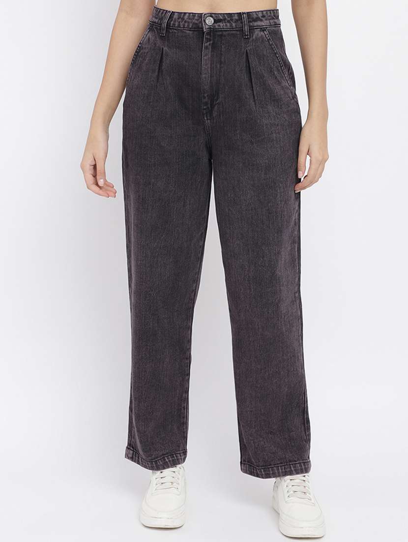 women's plain straight fit jeans