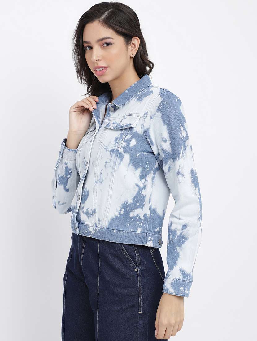 light blue tie & dye denim jacket - 20643989 -  Standard Image - 1