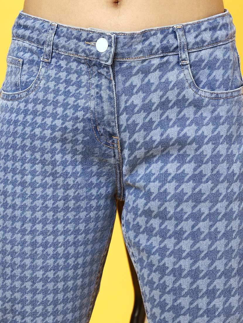 girls blue printed slim fit jeans - 20644006 -  Standard Image - 6