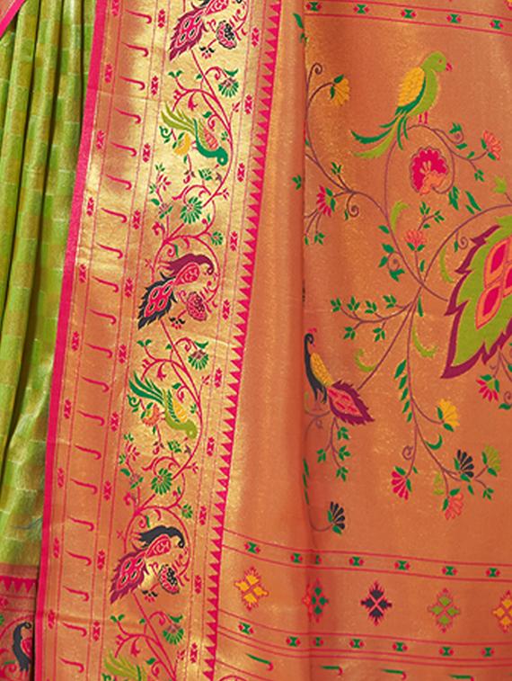 green self design banarasi saree with blouse - 20644180 - Standard Image - 1