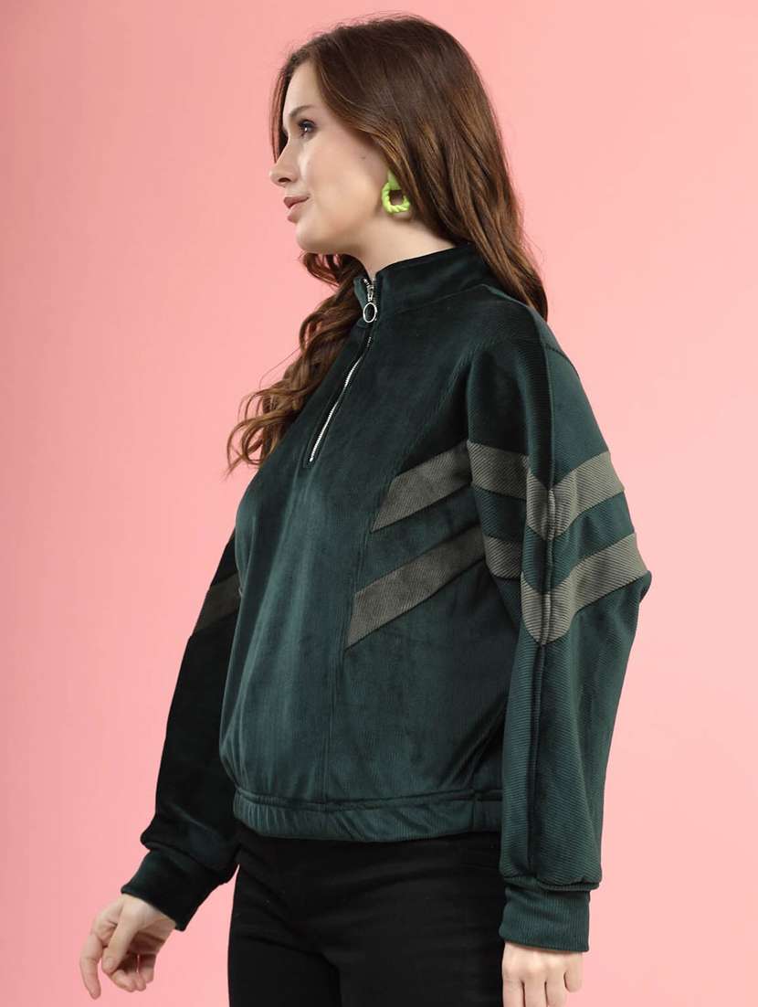 women color block long sleeve sweatshirt - 20644314 -  Standard Image - 1