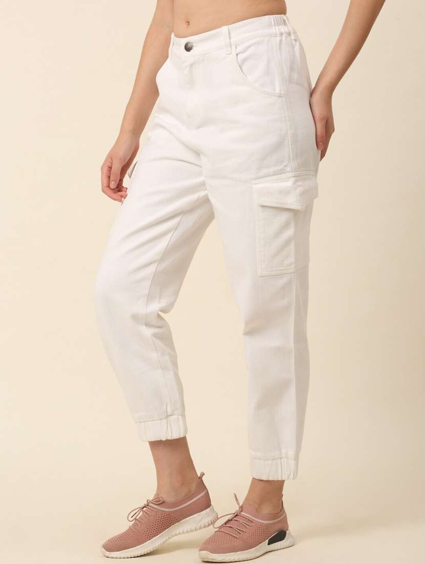 women's plain cargo jeans - 20644391 -  Standard Image - 1