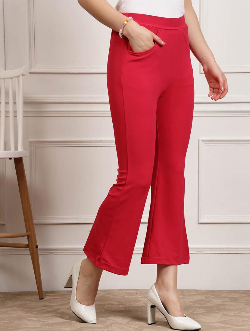 pink polyester trousers - 20644394 - Standard Image - 1