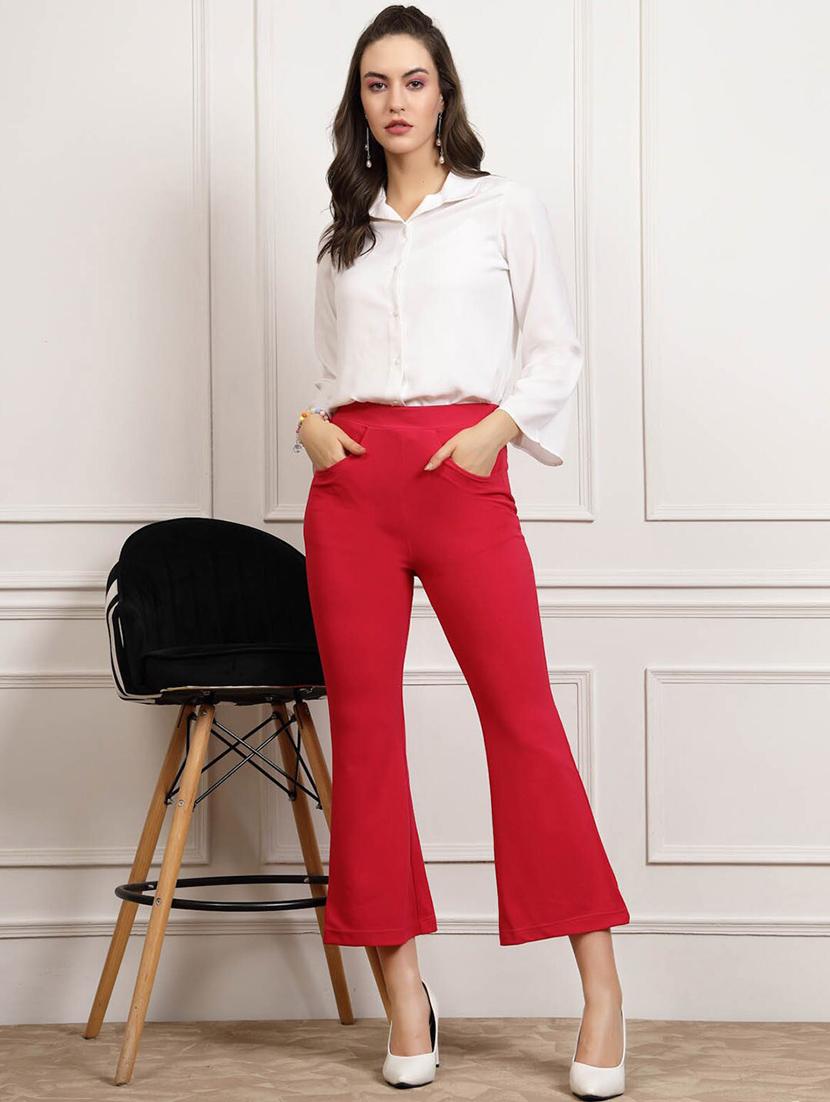 pink polyester trousers - 20644394 - Standard Image - 4