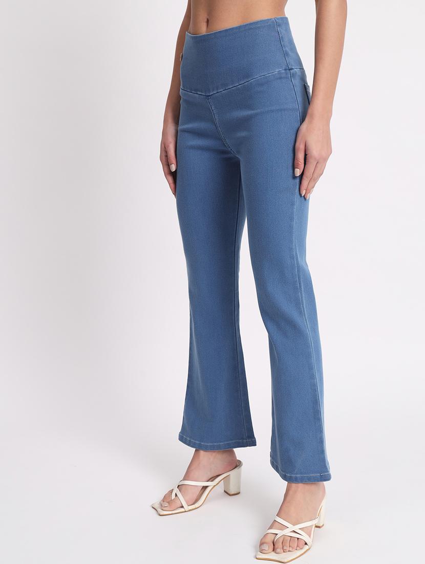 women solid bootcut denim jegging - 20644460 - Standard Image - 1