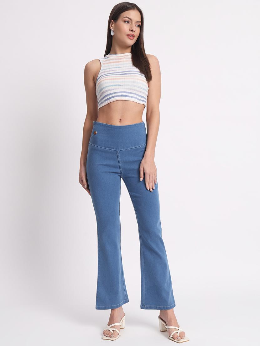 women solid bootcut denim jegging - 20644460 - Standard Image - 4