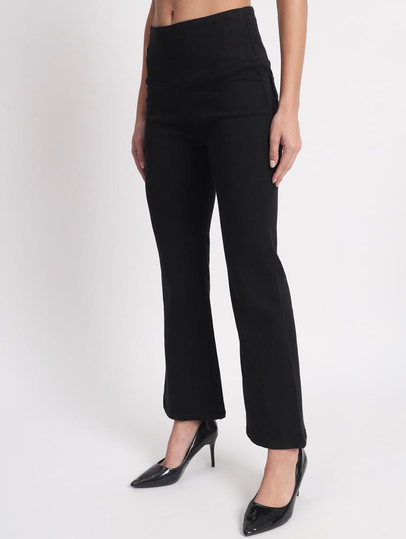 women solid bootcut denim jegging - 20644463 -  Standard Image - 1