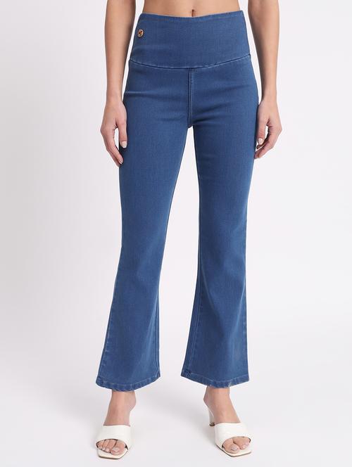 women solid bootcut denim jegging - 20644464 -  Standard Image - 0