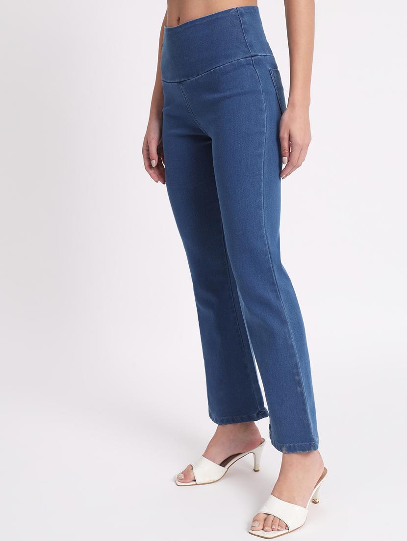 women solid bootcut denim jegging - 20644464 -  Standard Image - 1