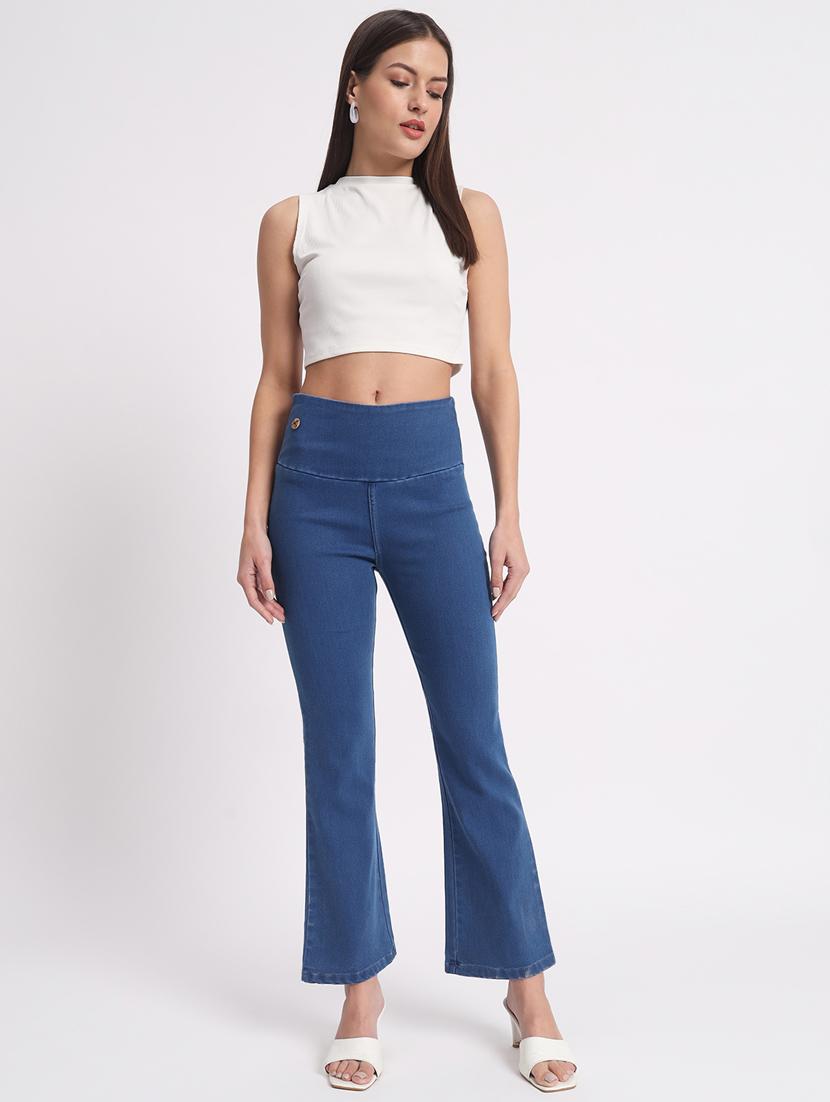women solid bootcut denim jegging - 20644464 - Standard Image - 4