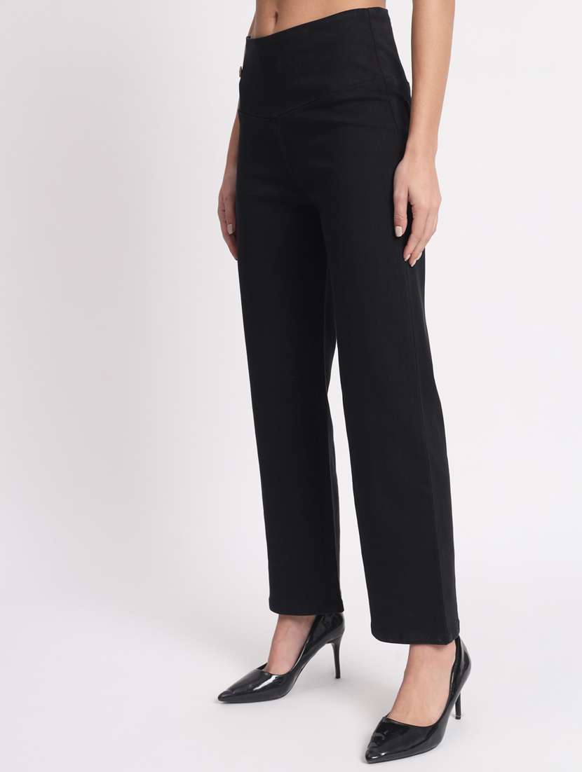 women solid stright fit jegging - 20644468 -  Standard Image - 1