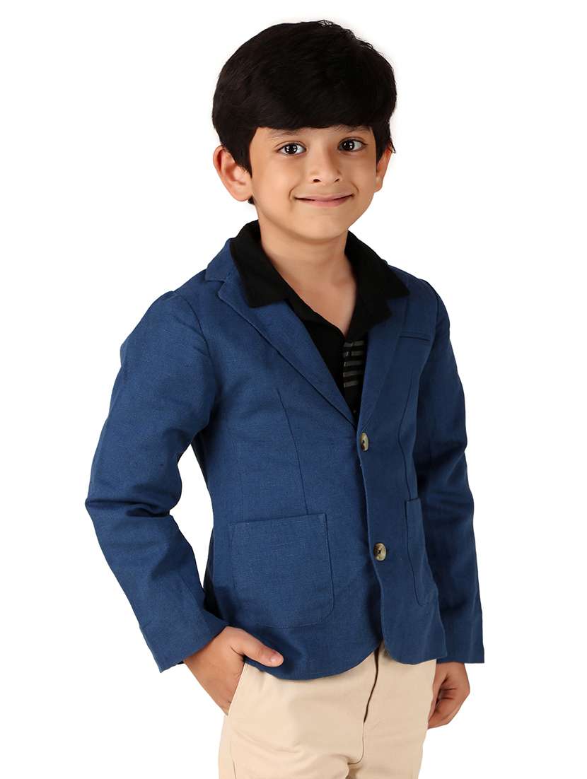 boys solid long sleeve blazer - 20644571 -  Standard Image - 1