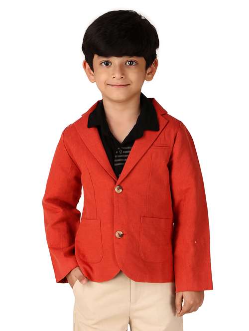 boys solid long sleeve blazer - 20644572 -  Standard Image - 0