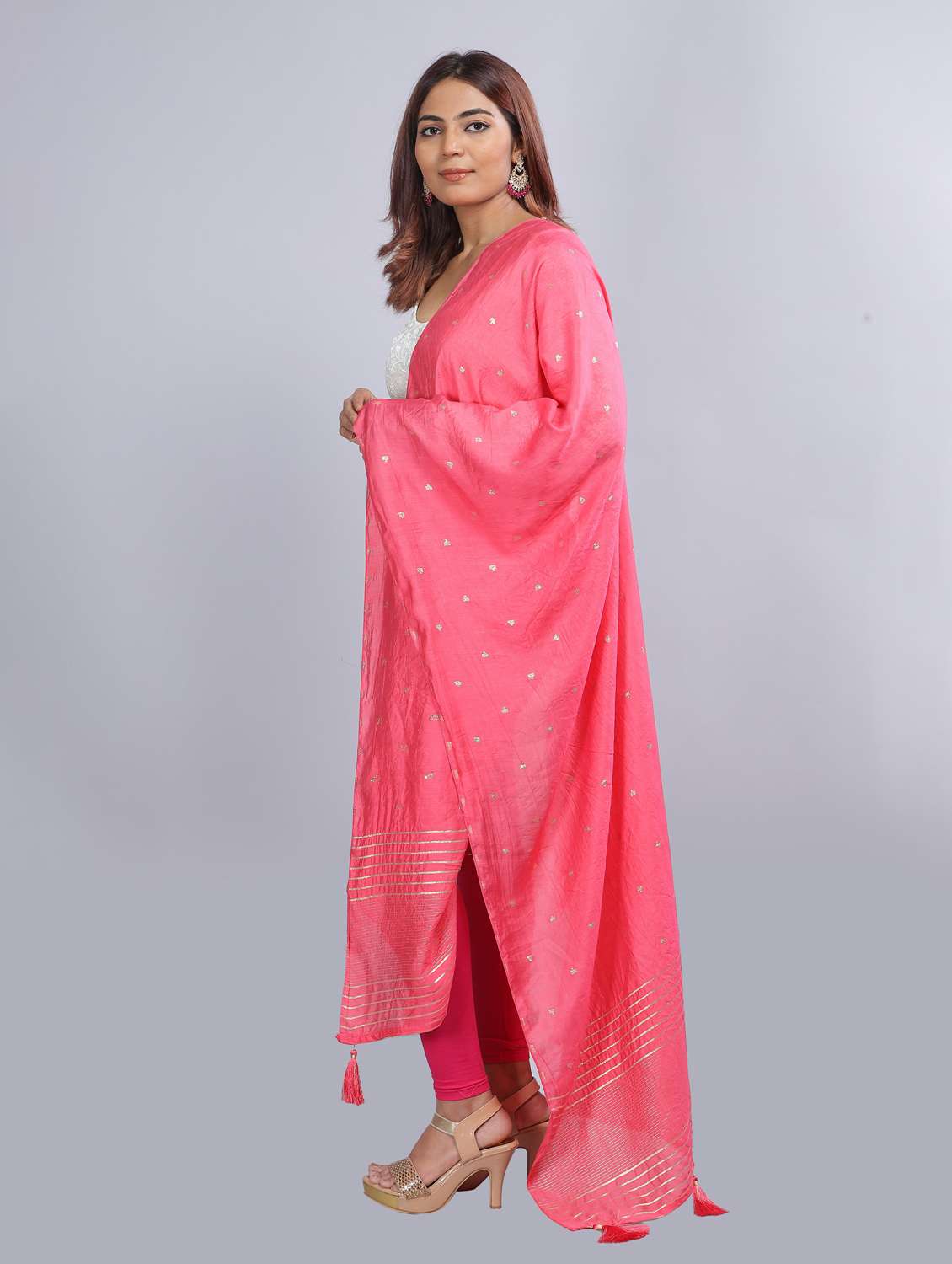pink self design dupatta - 20644704 - Standard Image - 1